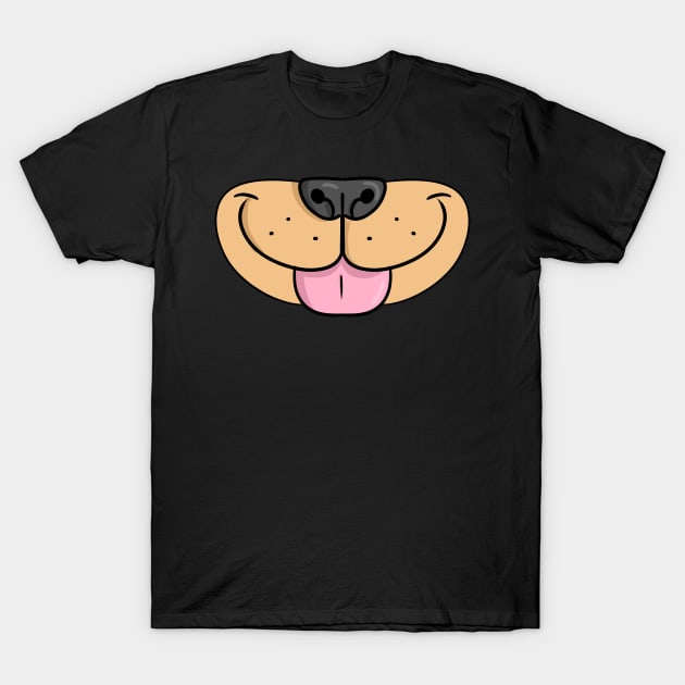 Dog Cartoon Snout - Face Mask T-Shirt by PorinArt